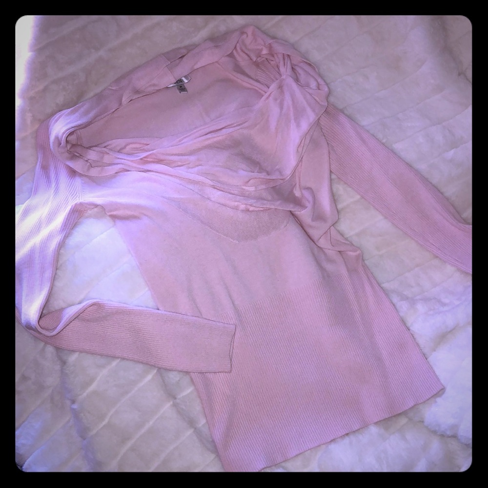 Cache baby pink soft lightweight cowl sweater